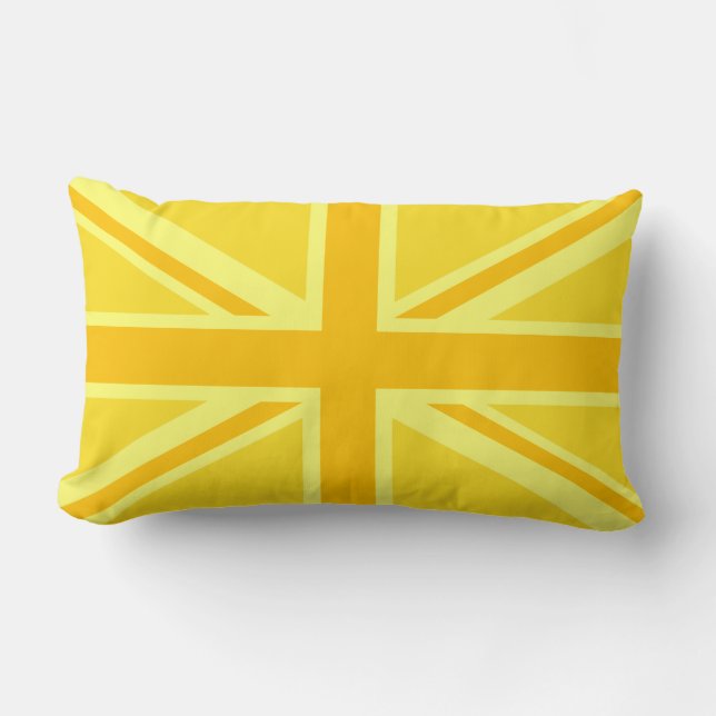 Vibrant Yellow Union Jack Kussen (Voorkant)