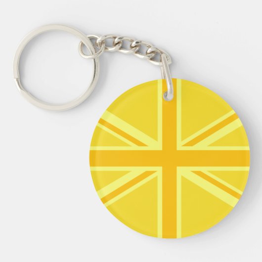 Vibrant Yellow Union Jack Sleutelhanger (Voorkant)