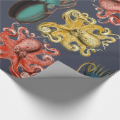Vibrant Zee Creatinine Octopus Squid Cadeaupapier (Hoek)