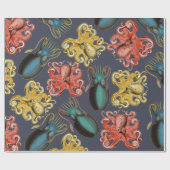 Vibrant Zee Creatinine Octopus Squid Cadeaupapier (Vlak)