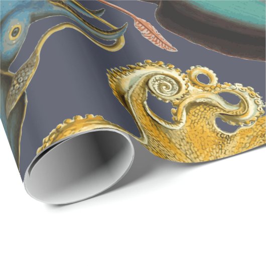 Vibrant  Zee Creatinine Octopus Squid Cadeaupapier (Rol Hoek)