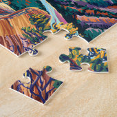 Vibrant Zion National Park Canyon River Hiking Art Legpuzzel (Zijkant)
