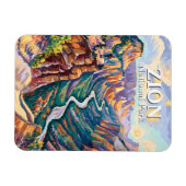 Vibrant Zion National Park Canyon River Hiking Art Magneet (Horizontaal)