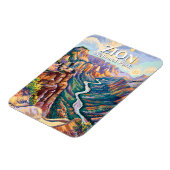 Vibrant Zion National Park Canyon River Hiking Art Magneet (Linkerzijde)