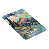 Vibrant Zion River Sunset Retro Van Gogh Watchman Magneet (Rechterzijde)