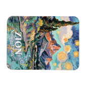 Vibrant Zion River Sunset Retro Van Gogh Watchman Magneet (Horizontaal)
