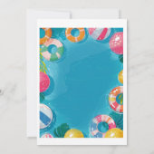 Vibrant zwembad Party Verjaardag Uitnodiging Kaart (Achterkant)