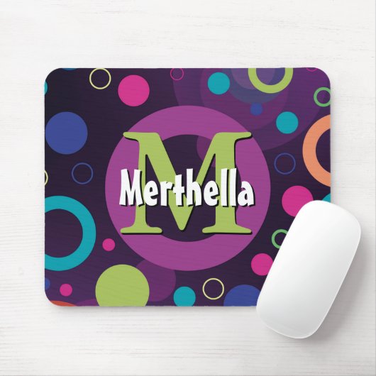 Vibrantcirkels Ringretro Aangepast PAARS Muismat (Met muis)