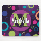 Vibrantcirkels Ringretro Aangepast PAARS Muismat (Voorkant)