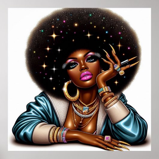 Vibrante, Empowered Afrocentrische Urbane Hip Hop Poster (Voorkant)