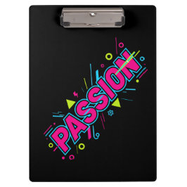 Vibrante Passie Typografie - Retro 90s Pop Art Est Klembord