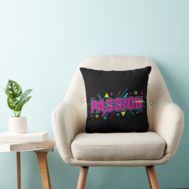 Vibrante Passie Typografie - Retro 90s Pop Art Est Kussen