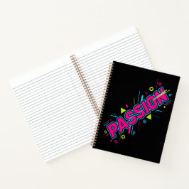 Vibrante Passie Typografie - Retro 90s Pop Art Est Notitieboek