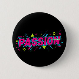 Vibrante Passie Typografie - Retro 90s Pop Art Est Ronde Button 5,7 Cm