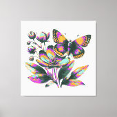 Vibrantes Schmetterlingsblumenmotiv Canvas Afdruk (Voorkant)
