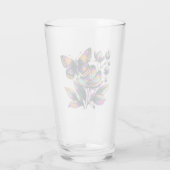 Vibrantes Schmetterlingsblumenmotiv Glas (Achterkant)