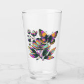Vibrantes Schmetterlingsblumenmotiv Glas (Voorkant)