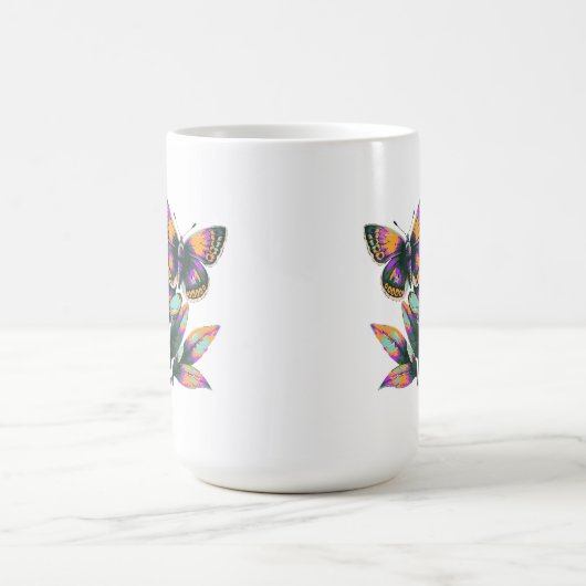 Vibrantes Schmetterlingsblumenmotiv Koffiemok (Center)