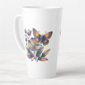Vibrantes Schmetterlingsblumenmotiv Latte Mok (Linkerhoek)