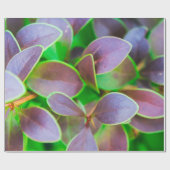 Vibrantgroene en paarse bladeren cadeaupapier (Vlak)