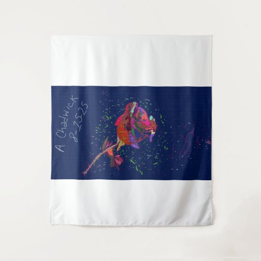 Vibrantly Colored Floral Tapestry Wandkleed (Voorkant)