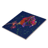 Vibrantly Colored Flower Ceramic Tile Tegeltje (Zijkant)