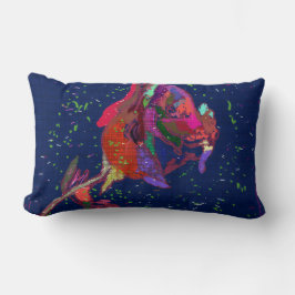 Vibrantly Colored Flower Lumbar Pillow Kussen