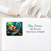 Vibrantly Colorful Impasto Whimsical Snail Etiket (Insitu)