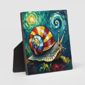 Vibrantly Colorful Impasto Whimsical Snail Fotoplaat (Voorkant)