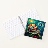 Vibrantly Colorful Impasto Whimsical Snail Notitieboek (Binnen)