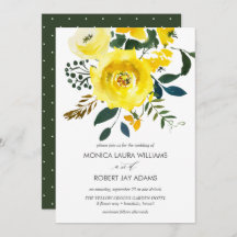 Vibrantt yellow Floral Wedding typografie