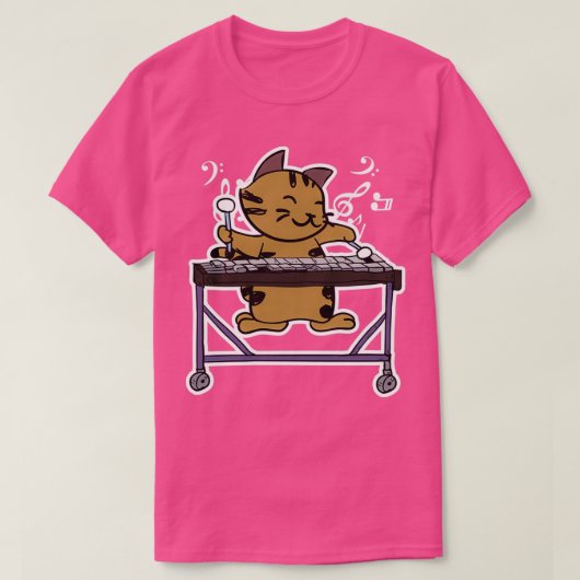Vibraphone die Kitty Cat design speelt Jazz Cat Ma T-shirt (Design voorkant)