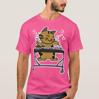 Vibraphone die Kitty Cat design speelt Jazz Cat Ma T-shirt