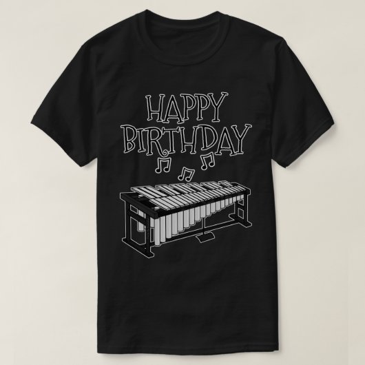 Vibraphone Gelukkige Verjaardag Vibrafonist Percus T-shirt (Design voorkant)