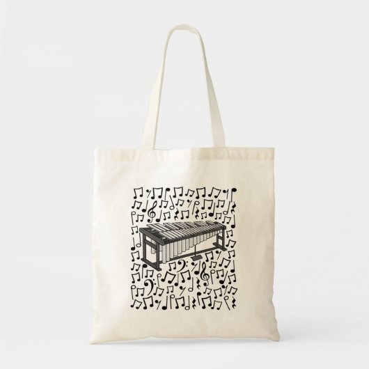 Vibraphone Musical Notes Percussionist Musicus Tote Bag (Voorkant)