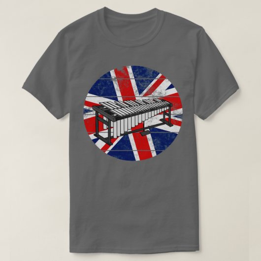 Vibraphone UK Vlag Groot-Brittannië Vibrafonist Pe T-shirt (Design voorkant)