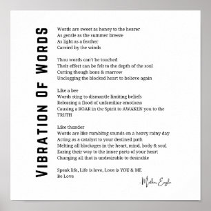 Vibratie van woorden ontwaken gedicht poster muurk