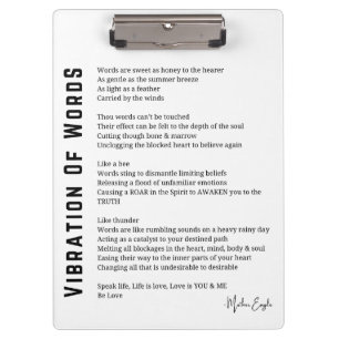 Vibratie van woorden ontwaken gedicht poster muurk klembord