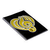 Vibraties Muzikale Liefde Geel Hart Muziek Nota DJ Notitieboek (Rechterzijde)