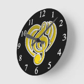 Vibraties Muzikale Liefde Geel Hart Muziek Nota DJ Ronde Klok (Hoek)