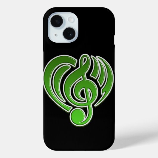 Vibraties Muzikale Liefde Groene Hart Muziek Nota  Case-Mate iPhone Case (Achterkant)