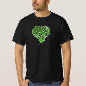 Vibraties Muzikale Liefde Groene Hart Muziek Nota  T-shirt (Voorkant)