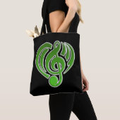 Vibraties Muzikale Liefde Groene Hart Muziek Nota  Tote Bag (Dichtbij)