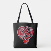 Vibraties Muzikale Liefde Rode Hart Muziek Nota DJ Tote Bag (Achterkant)