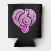 Vibraties Muzikale Liefde Roze Hart Muziek Note DJ Blikjeskoeler (Voorkant)