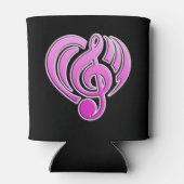 Vibraties Muzikale Liefde Roze Hart Muziek Note DJ Blikjeskoeler (Achterkant)