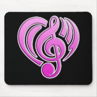 Vibraties Muzikale Liefde Roze Hart Muziek Note DJ
