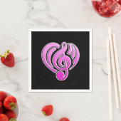 Vibraties Muzikale Liefde Roze Hart Muziek Note DJ Servet (Insitu)