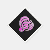 Vibraties Muzikale Liefde Roze Hart Muziek Note DJ Servet (Hoek)