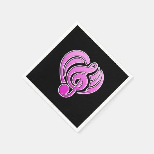 Vibraties Muzikale Liefde Roze Hart Muziek Note DJ Servet (Hoek)